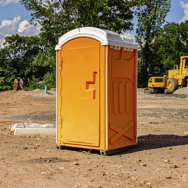 how often are the portable restrooms cleaned and serviced during a rental period in West Marion